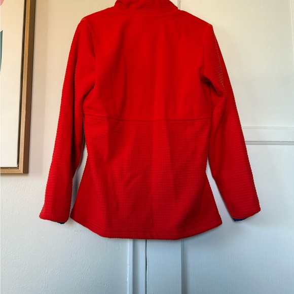 Lands’ End Women’s Fleece Jacket Small Orange & Blue Full-Zip Cozy Layer - Picture 10 of 10